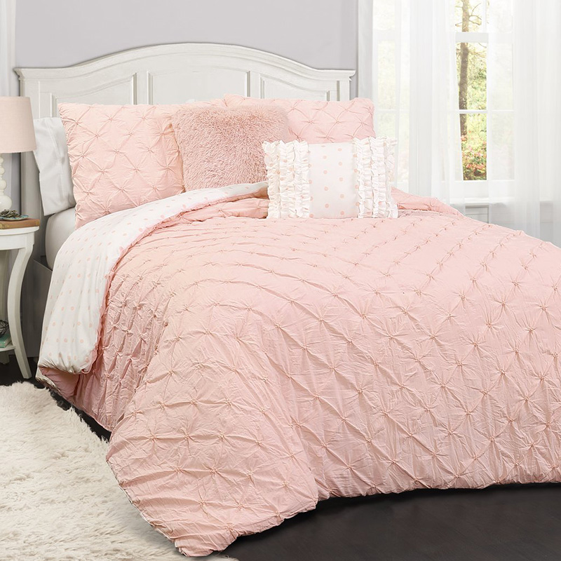 pink pintuck comforter set