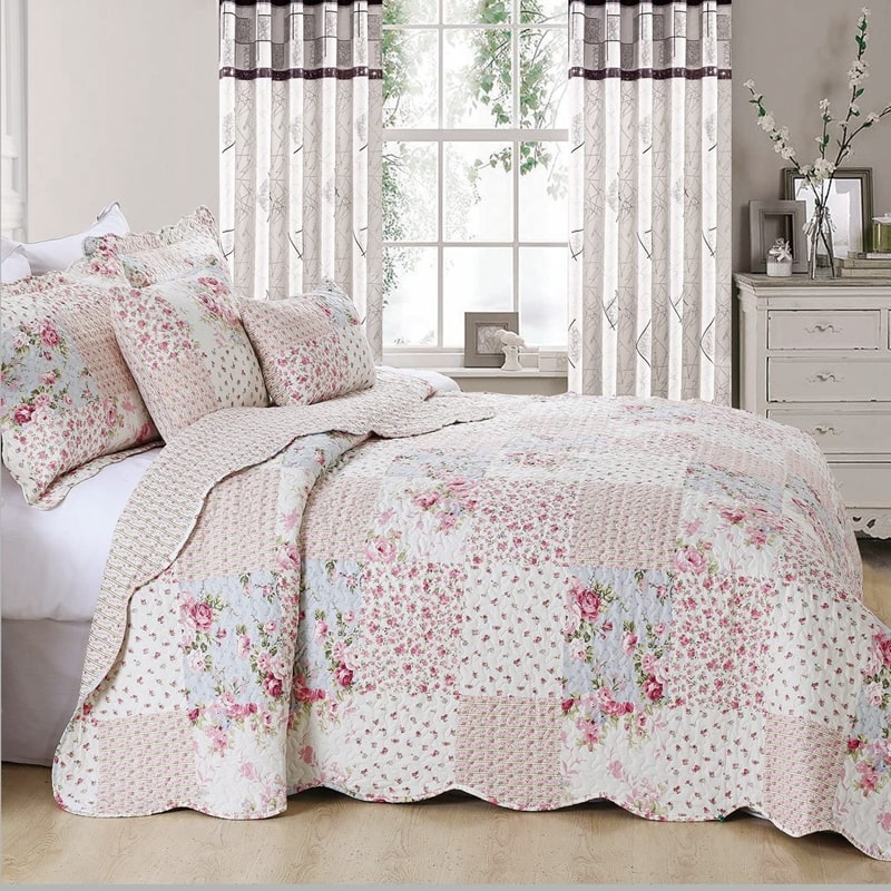 patchwork printed bedding set