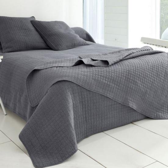 Gray Softest Stone Washed Quilt Set Twin 2pc set